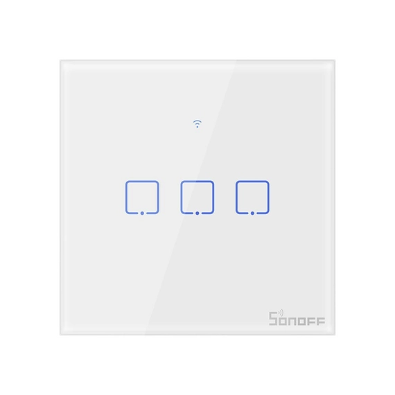 Sonoff T0EU3C-TX érintős három gombos WiFi vezeték nélküli fali okos kapcsoló (fehér) (IM190314011)