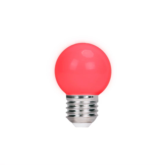 LED dekor izzó E27 G45 2W 230v piros 5 db 