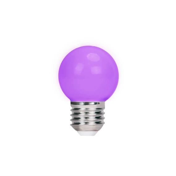 LED dekor izzó lámpa E27 G45 2W 230v lila 5 db 