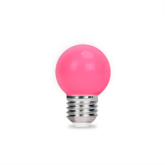 Led dekor izzó lámpa E27 G45 2W pink 5 db 