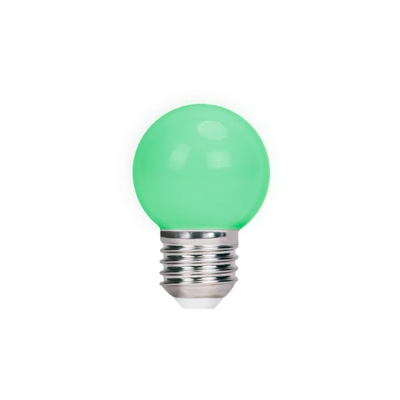 LED dekor izzó lámpa E27 G45 2W 230v zöld 5 db 