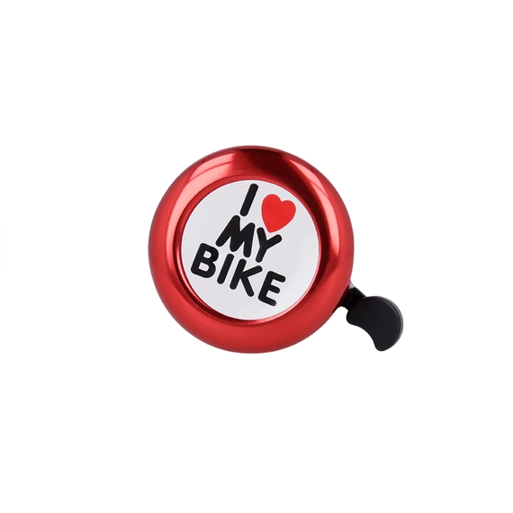 Kerékpár bicikli csengő piros I LOVE MY BIKE felirattal
