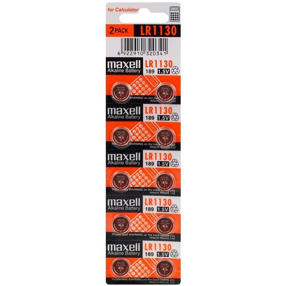 Maxell mini alkáli gombelem G10 LR1130 10 db