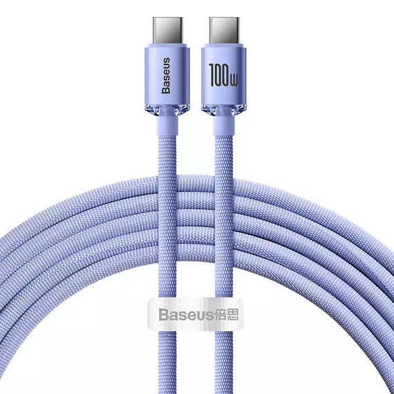 Baseus USB-C USB-C töltőkábel adatkábel 1.2m lila