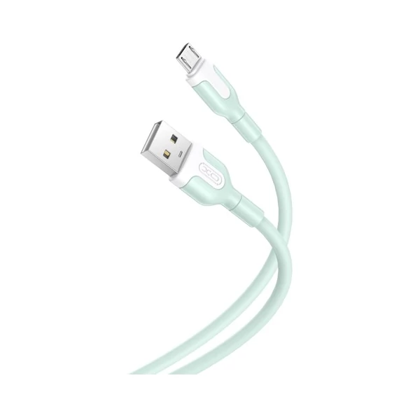 XO micro USB töltőkábel adatkábel 1 m 2,1A zöld