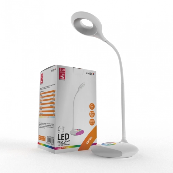 Avide LED asztali lámpa RGB Fehér 4W beépített akkumulátor