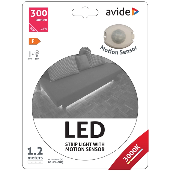 Avide ágymegvilágító LED szalag alkonyatérzékelő mozgásérzékelő