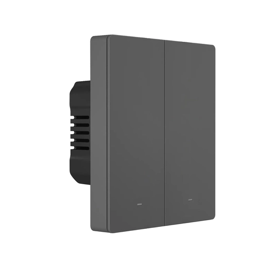 Sonoff  M5-2C-80 okos 2 csatornás Wi-Fi fali kapcsoló fekete 