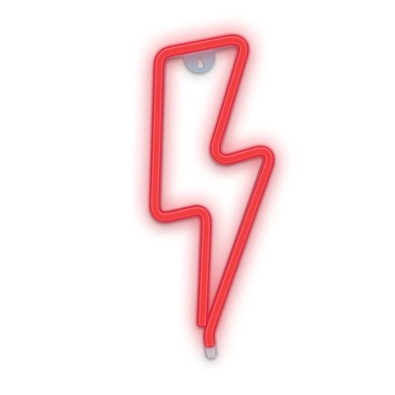 Neon Led dekorációs lámpa villám piros