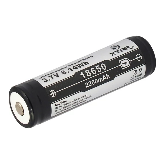Xtar 18650 3,7 V újratölthető Li-ion 2200mAh akkumulátor védelemmel