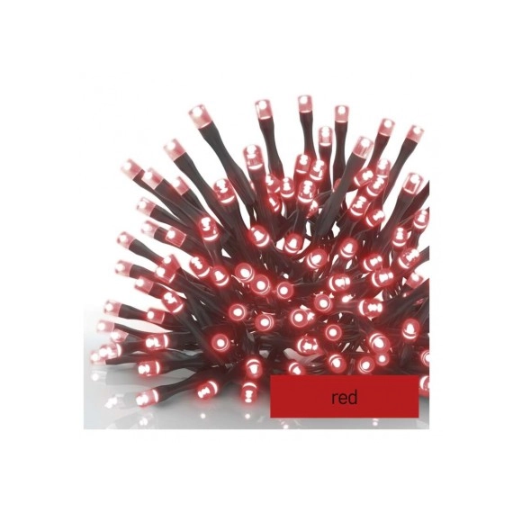 Standard LED sorolható karácsonyi füzér, 10 m, kültéri és beltéri, piros