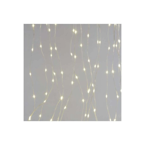 LED karácsonyi nano fényfüzér – fényfüggöny, 1,7x2 m, kültéri és beltéri, meleg fehér, pr.