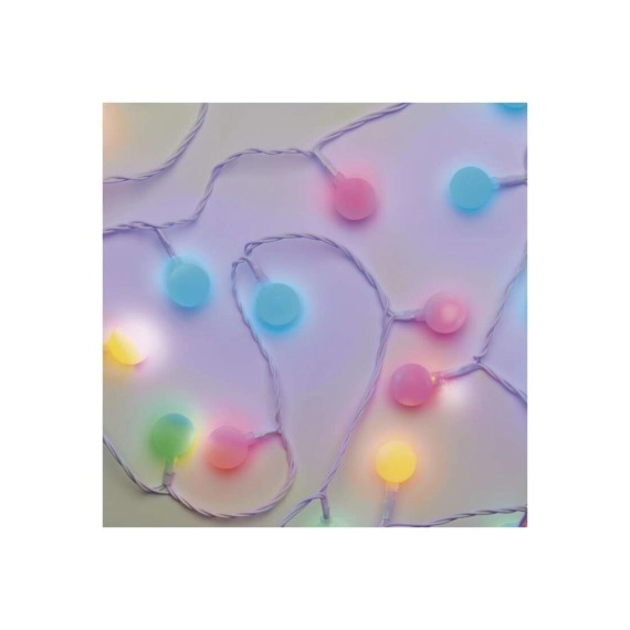 LED fényfüzér, cseresznye – golyók 2,5 cm, 4 m, kültéri és beltéri, többszínű, időzítő