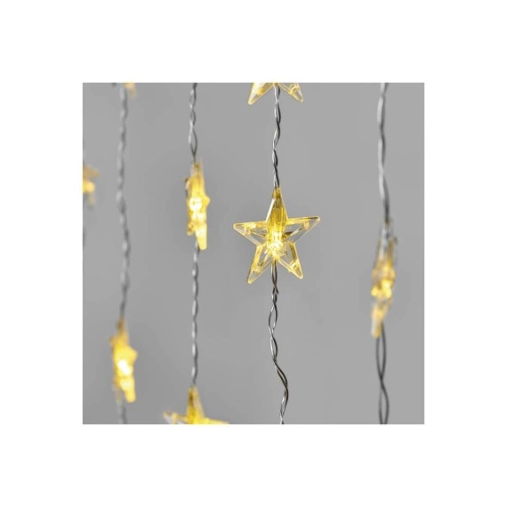 LED karácsonyi fényfüggöny – csillagok, 120x90 cm, beltéri, meleg fehér, időzítő