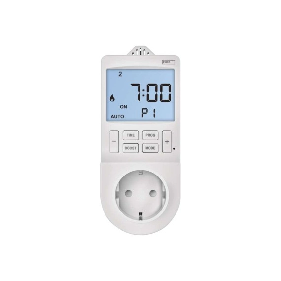 2 az 1-ben konnektoros, digitális termosztát időzítő funkcióval, schuko