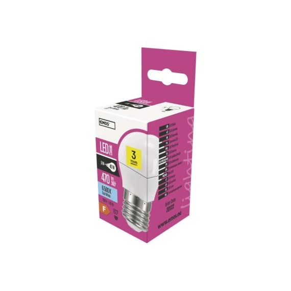 Emos Classic led izzó kisgömb E27 5W 470lm hideg fehér