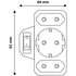 Kép 2/2 - Entac hálózati elosztó 3 aljzat (1 földelt, 2 euro) kapcsolóval