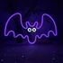 Kép 1/4 - Halloweeni  denevér dekorációs lila led neonlámpa 