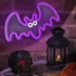 Kép 4/4 - Halloweeni  denevér dekorációs lila led neonlámpa 