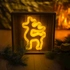 Kép 3/5 - Neon rénszarvas dekorációs lámpa fa keretben 