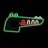 Kép 3/9 - Neon LED Jurassic krokodil zöld dekorációs lámpa