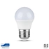 Kép 1/5 - V-tac led lámpa izzó kisgömb E27 G45 5.5W Samsung chip meleg fehér