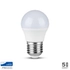 Kép 1/5 - V-tac led lámpa izzó kisgömb E27 G45 7W Samsung chip meleg fehér