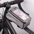 Kép 1/3 - Vízálló kerékpárvázas táska telefontartóval szürke 