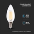 Kép 3/6 - V-tac átlátszó led filament COG lámpa E14 C35 4W gyertya meleg fehér