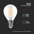 Kép 2/4 - V-tac filament lámpa izzó E14 P45 kisgömb A++ meleg fehér