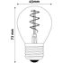 Kép 3/4 - Avide Led Soft Filament kisgömb izzó lámpa 3W E27 meleg fehér 200 lm