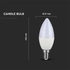 Kép 2/6 - V-tac led lámpa izzó gyertya E14 7W Samsung chip meleg fehér