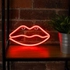 Kép 3/4 - Neon led dekorációs lámpa ajkak piros