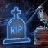 Kép 2/2 - Neon led  plexi dekorációs lámpa halloween RIP