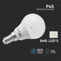 Kép 2/4 - V-tac led lámpa izzó kisgömb E14 5.5W P45 hideg fehér