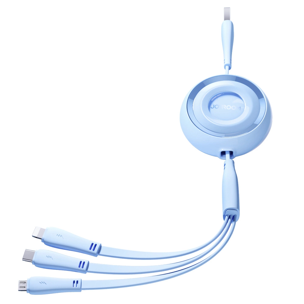 Joyroom S-A40 3in1 töltőkábel USB-C Lightning  Micro USB 1m kék