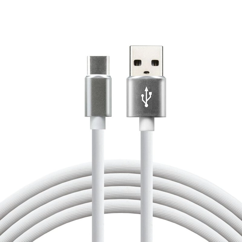 USB szilikon fehér gyorstöltő kábel-USB-C everActive CBS-1CW 3A 100 cm