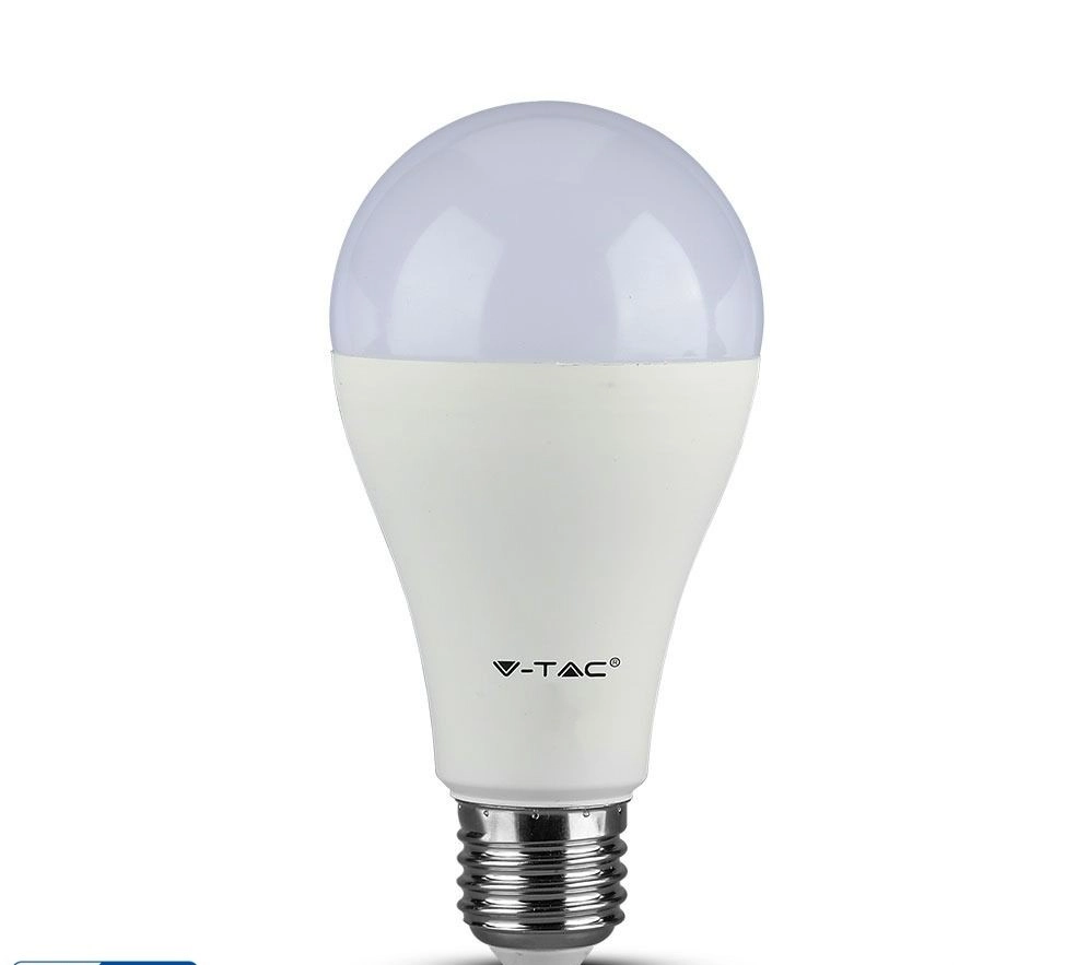 V-TAC LED lámpa izzó  E27 A65 17W Samsung chip meleg fehér