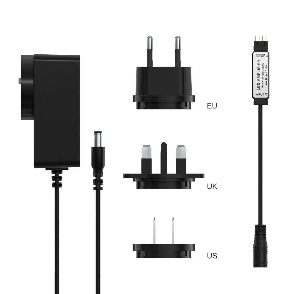 Sonoff KZ1202000 LED szalag jelerősítő adapter fekete