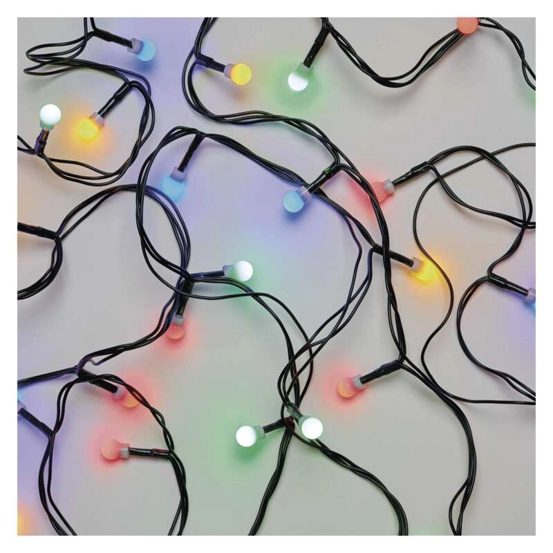 LED karácsonyi fényfüzér, cseresznye – golyók, 30 m, kültéri és beltéri, többszínű, időzítő