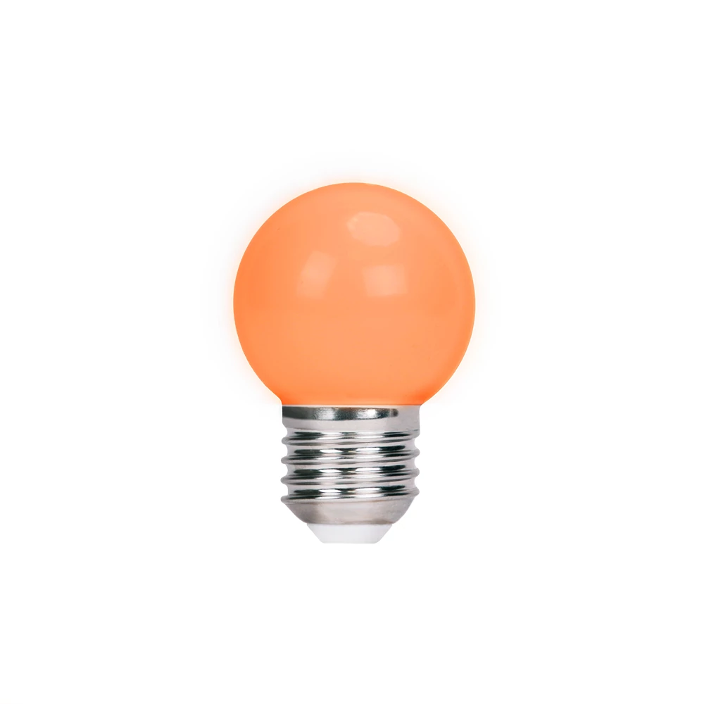 Led dekor izzó lámpa E27 G45 2W  narancssárga 5 db 