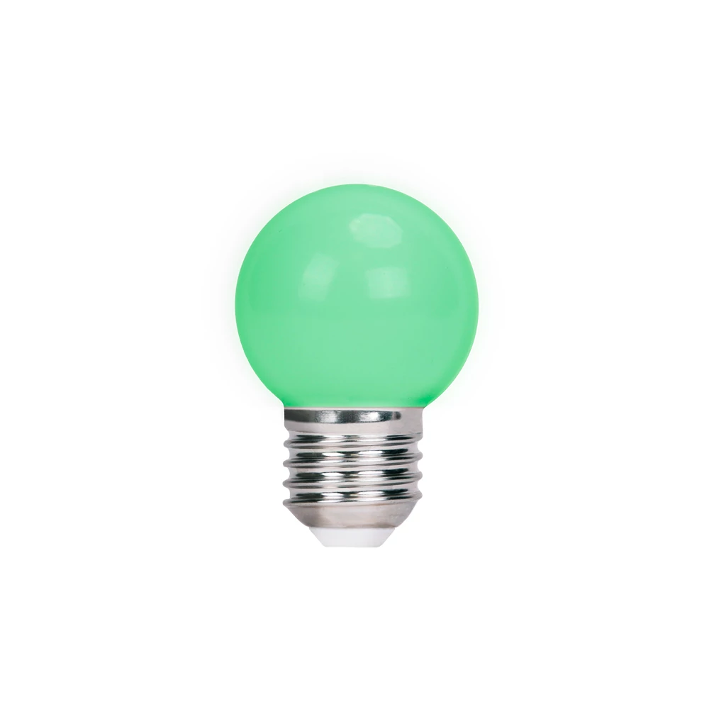 LED dekor izzó lámpa E27 G45 2W 230v zöld 5 db 