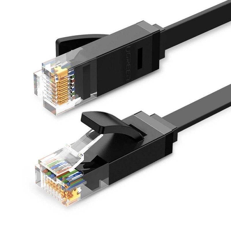 Ugreen Ethernet RJ45 lapos hálózati kábel Cat.6 UTP 2 m fekete 