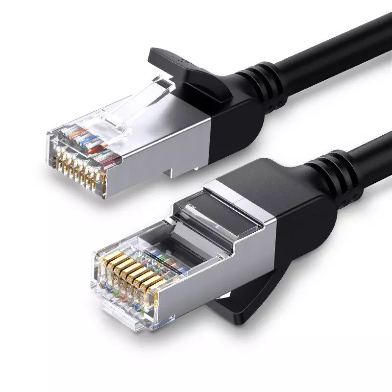 Ugreen Ethernet hálózati kábel fém csatlakozókkal RJ45 Cat 6A UTP 1000 Mbps 20 m fekete 