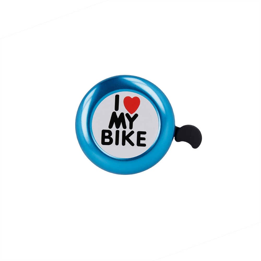 Kerékpár bicikli csengő kék I LOVE MY BIKE felirattal 