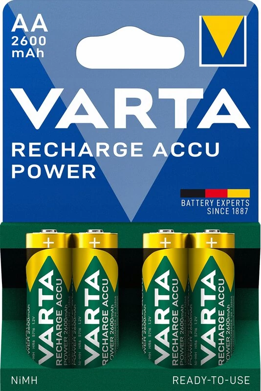 4 db Varta Pro R2U R6 AA 2600mAh újratölthető akkumulátor ceruza elem
