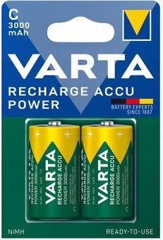 Varta 3000mAh Ni-MH C  R14 újratölthető akkumulátor baby elem 2 db