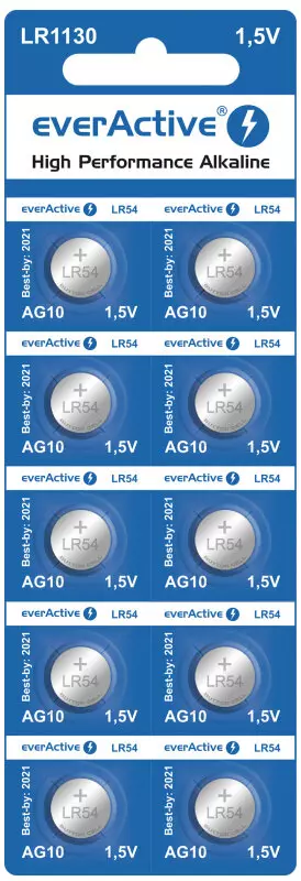 everActive mini alkáli gombelem G10 LR1130 10 db