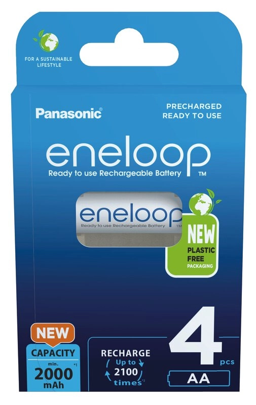 Panasonic Eneloop R6 AA 2000mAh tölthető akkumulátor ceruza elem BK-3MCDE/4BE 4 db