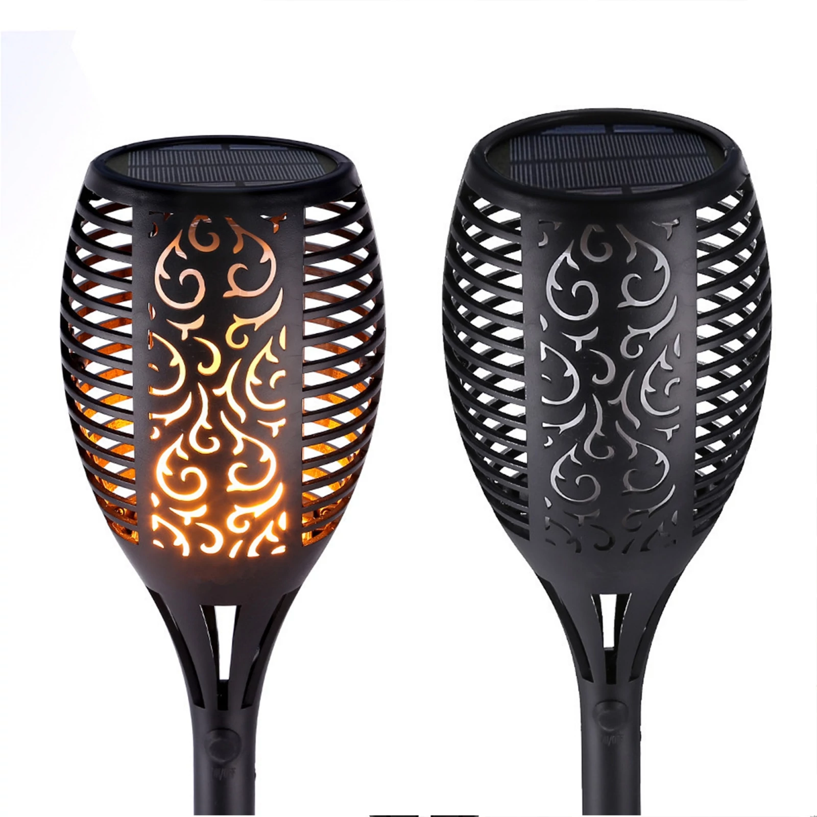 Napelemes szolár lámpa láng effekttel leszúrható 96 led 78 cm